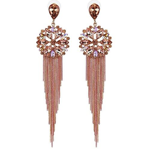 Classy Crystal Tassel Handmade Earrings