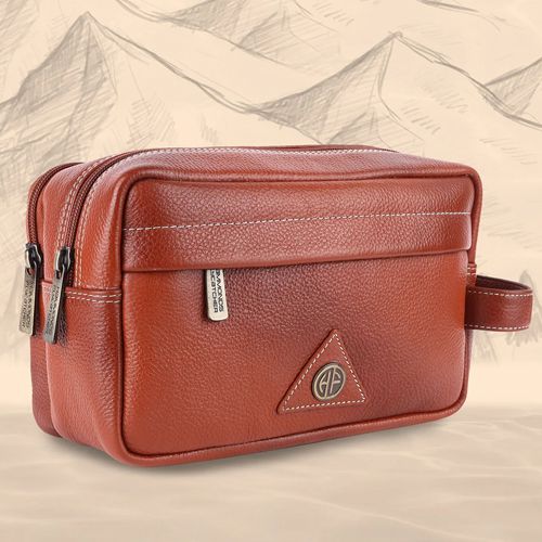 Wonderful Mens Leather Toiletry Bag