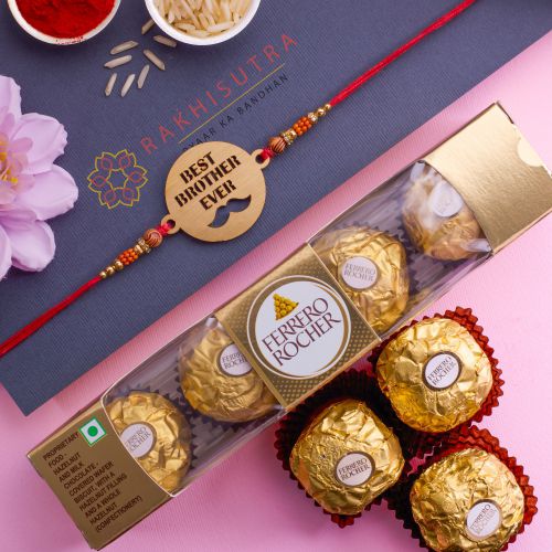 Stylish Best Brother Rakhi N Ferrero Rocher Treat