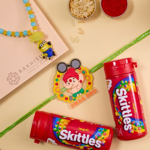 Trendy Kids Rakhi N Skittles Combo