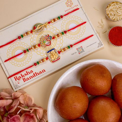 Sacred Sibling Rakhi Set with Gulab Jamun