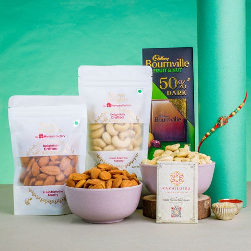 Heartfelt Raksha Bandhan Gift with Nuts  N  Chocolate